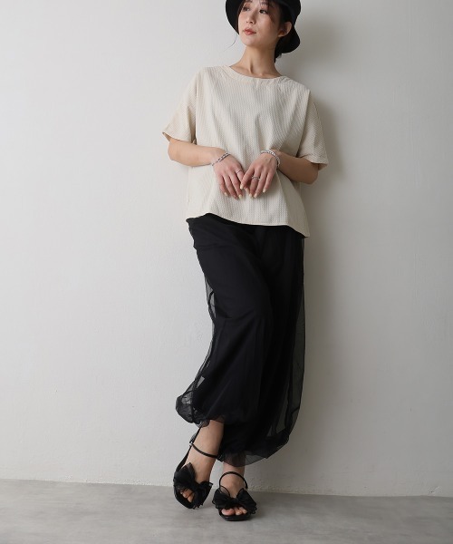 DEMETER(デメテル)の「2WAY スクエアトゥ シフォンリボン ストラップサンダル(サンダル・レディース・ブラック/アイボリー・M/S/LL/L)」の20枚目の写真