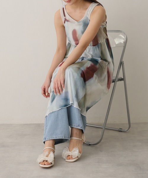 DEMETER(デメテル)の「2WAY スクエアトゥ シフォンリボン ストラップサンダル(サンダル・レディース・ブラック/アイボリー・M/S/LL/L)」の21枚目の写真