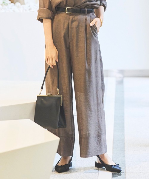 Sirin（シリン）の「≪セットアップ可≫ シルクブレンドシアーパンツ【2サイズ展開】（その他パンツ・レディース・ピンクベージュ/ブラウン/ネイビー・SMALL/X-SMALL）」の2枚目の写真