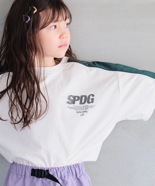 SPALDING(スポルディング)の「【SPALDING(スポルディング)】別注水陸両用T(KIDS)(Tシャツ/カットソー・キッズ・ブラック/グリーン/ホワイト・140cm/130cm/120cm/110cm/150cm)」の4枚目の写真