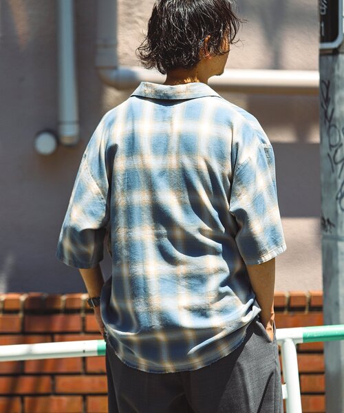 JOURNAL STANDARD relume レーヨン半袖チェックシャツ