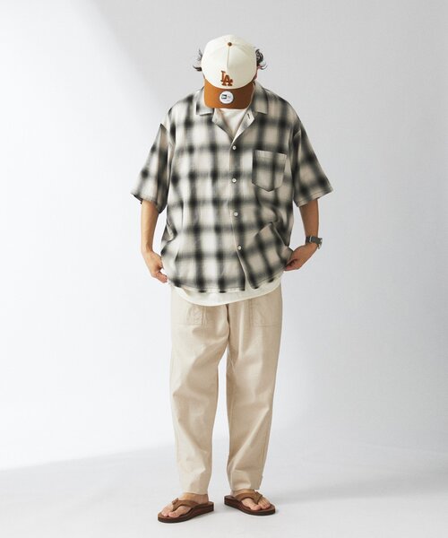 JOURNAL STANDARD relume レーヨン　半袖チェックシャツ レーヨン フリンジ 半袖チェックシャツ（シャツ／ブラウス
