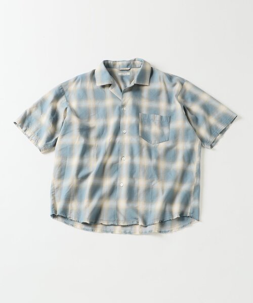 レーヨンフリンジ　半袖チェックシャツ JOURNAL STANDARD relume シャツ レーヨン フリンジ 半袖
