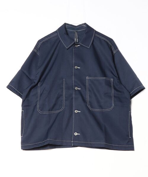 COMMON WARE（コモンウェアー）の「COMMONWARE:BIG SIZE STICHING SHIRTS/ビッグサイズ ステッチングシャツ（シャツ/ブラウス・メンズ・チャコールグレー/ブラック/ネイビー・M/L）」の15枚目の写真