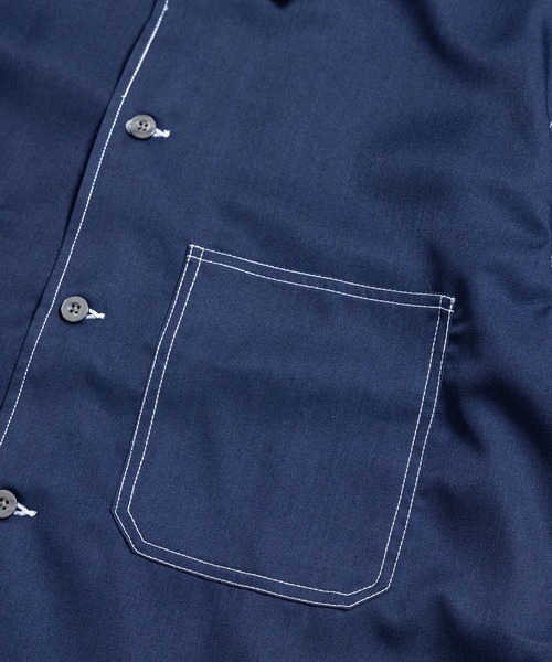 COMMON WARE（コモンウェアー）の「COMMONWARE:BIG SIZE STICHING SHIRTS/ビッグサイズ ステッチングシャツ（シャツ/ブラウス・メンズ・チャコールグレー/ブラック/ネイビー・M/L）」の21枚目の写真