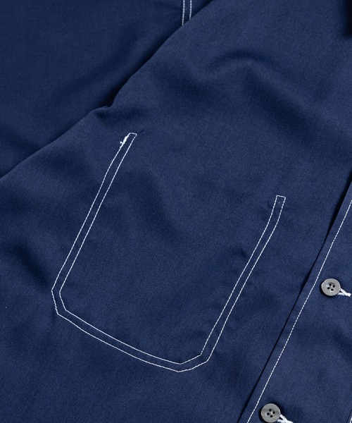 COMMON WARE（コモンウェアー）の「COMMONWARE:BIG SIZE STICHING SHIRTS/ビッグサイズ ステッチングシャツ（シャツ/ブラウス・メンズ・チャコールグレー/ブラック/ネイビー・M/L）」の20枚目の写真