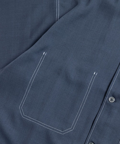 COMMON WARE（コモンウェアー）の「COMMONWARE:BIG SIZE STICHING SHIRTS/ビッグサイズ ステッチングシャツ（シャツ/ブラウス・メンズ・チャコールグレー/ブラック/ネイビー・M/L）」の4枚目の写真