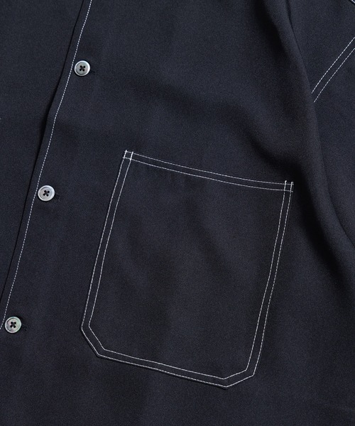 COMMON WARE（コモンウェアー）の「COMMONWARE:BIG SIZE STICHING SHIRTS/ビッグサイズ ステッチングシャツ（シャツ/ブラウス・メンズ・チャコールグレー/ブラック/ネイビー・M/L）」の11枚目の写真