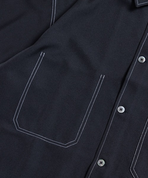 COMMON WARE（コモンウェアー）の「COMMONWARE:BIG SIZE STICHING SHIRTS/ビッグサイズ ステッチングシャツ（シャツ/ブラウス・メンズ・チャコールグレー/ブラック/ネイビー・M/L）」の10枚目の写真