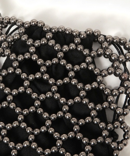 LEPSIM(レプシィム)の「ビーズショルダーミニバッグ 324877(ショルダーバッグ・レディース・ブラック系その他/シルバー・ONE SIZE)」の9枚目の写真