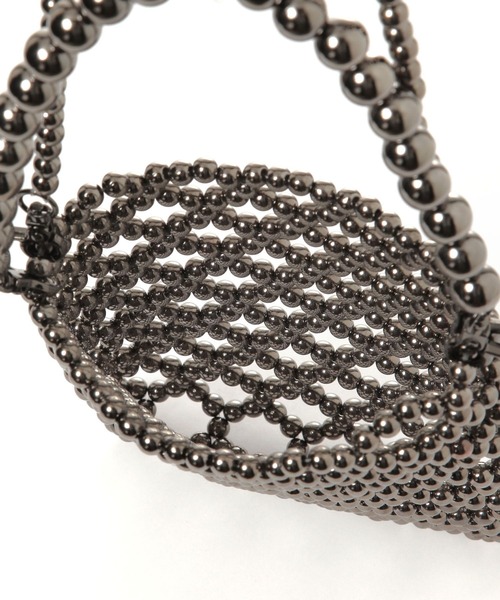 LEPSIM(レプシィム)の「ビーズショルダーミニバッグ 324877(ショルダーバッグ・レディース・ブラック系その他/シルバー・ONE SIZE)」の6枚目の写真