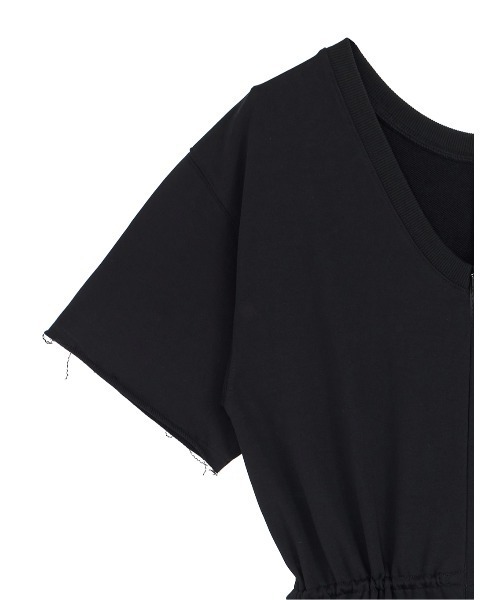 AMERI アメリ♡ネイビー オールインワン パンツ セール】BACK OPEN SWEAT ROMPERS（つなぎ/オールインワン