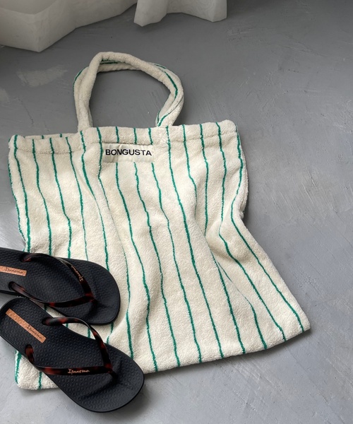 BONGUSTA/ボングスタ STRIPEDトートバッグ 新品CREAM＆INK