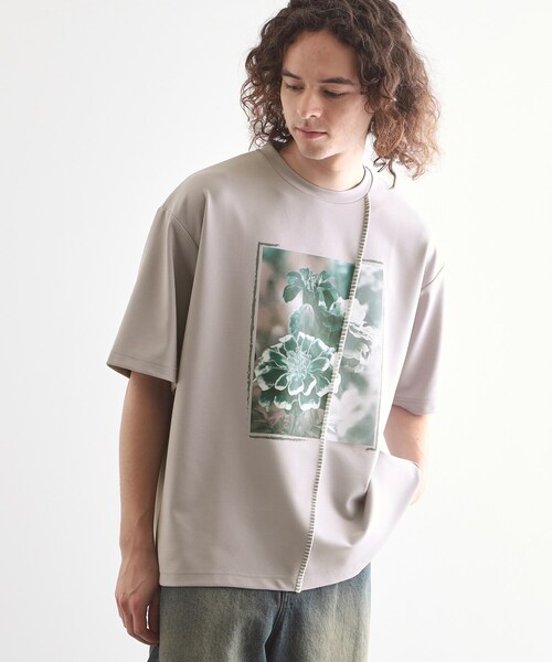 tk.TAKEO KIKUCHI（ティーケータケオキクチ）の「インバージョンフラワーカットソー（Tシャツ/カットソー・メンズ・ホワイト/ライトグレー/ブラック・01/02/03）」の3枚目の写真