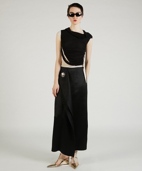 PRANK PROJECT（プランクプロジェクト）の「メタルモチーフローウエストスカート / Metal Motif Low Waist Skirt（スカート・レディース・ブラック/ネイビー/ホワイト・36/38）」の4枚目の写真