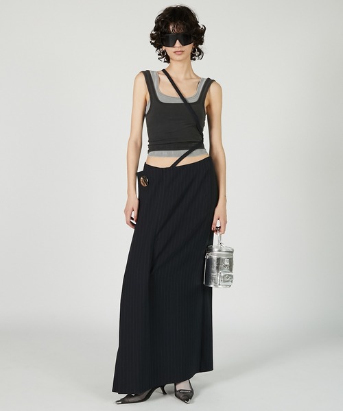 PRANK PROJECT（プランクプロジェクト）の「メタルモチーフローウエストスカート / Metal Motif Low Waist Skirt（スカート・レディース・ブラック/ネイビー/ホワイト・36/38）」の12枚目の写真