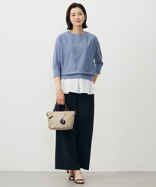 J.PRESS Ladies(J.プレス レディス)の「【WEB限定カラーあり・洗える・抗菌防臭】COTTON POLYESTER ドルマンスリーブ ニット(ニット/セーター・レディース・ライトグレー系/ネイビー系/スカイブルー系/オレンジ系/ピンク系・SMALL)」の18枚目の写真