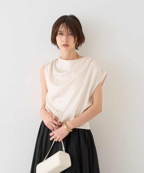 セール】【一部店舗限定】アシメドレープブラウス（シャツ/ブラウス