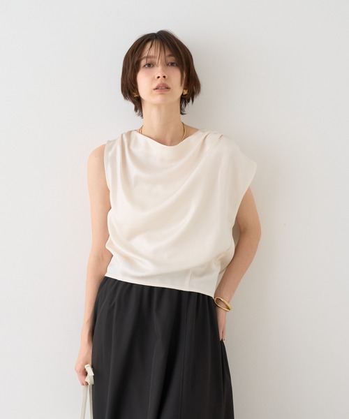 セール】【一部店舗限定】アシメドレープブラウス（シャツ/ブラウス