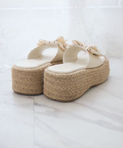 ems excite（エムズエキサイト）の「リボンジュートサンダル（サンダル・レディース・ブラック/オフホワイト/シルバー・MEDIUM/LARGE）」の18枚目の写真