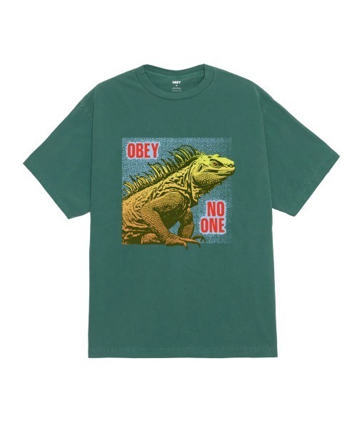 OBEY(オベイ)の「OBEY NO ONE REPTILE PIGMENT BOX T-SHIRT(オベイ ノーワン レプタイル ピグメント ボックスTシャツ)(Tシャツ/カットソー・メンズ・ホワイト系/ブラック系/グリーン系・X-LARGE/LARGE/MEDIUM)」の3枚目の写真