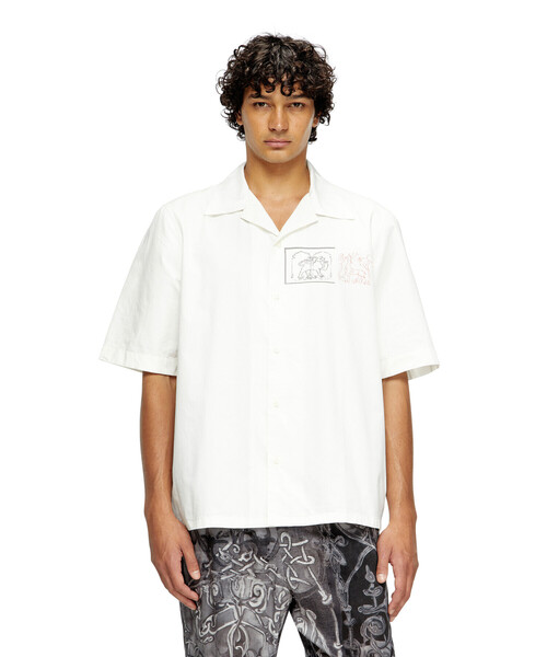 DIESEL(ディーゼル)の「メンズ 半袖シャツ S-BRACK-A-HGBS(シャツ/ブラウス・メンズ・ホワイト・44/48/46/52/50/54)」の1枚目の写真