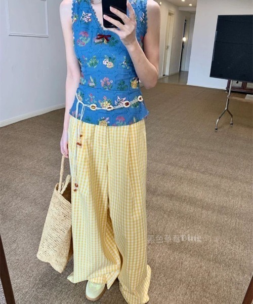 REBALANCE(リバランス)の「チェック柄ワイドパンツ(その他パンツ・レディース・A/B/D/C・LARGE/MEDIUM)」の8枚目の写真