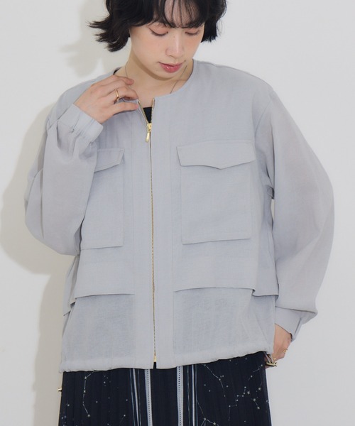 KATHARINE ROSS（キャサリンロス）の「【KATHARINE ROSS】リネン調ドロストブルゾン（ブルゾン・レディース・ブラウン/グレー・MEDIUM）」の2枚目の写真