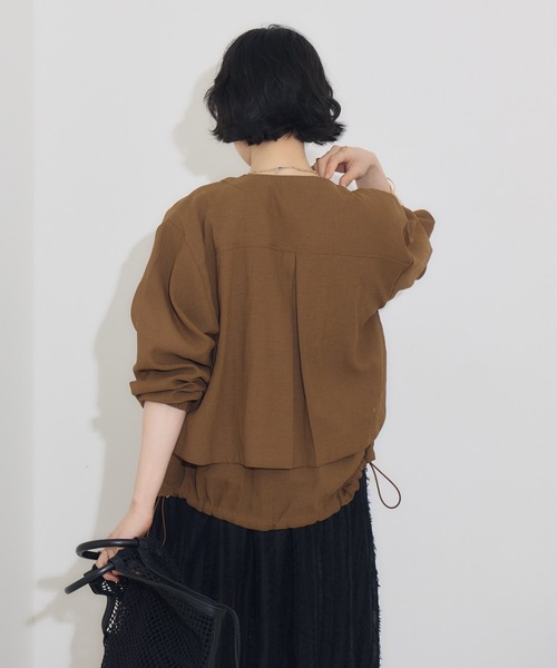 KATHARINE ROSS（キャサリンロス）の「【KATHARINE ROSS】リネン調ドロストブルゾン（ブルゾン・レディース・ブラウン/グレー・MEDIUM）」の9枚目の写真