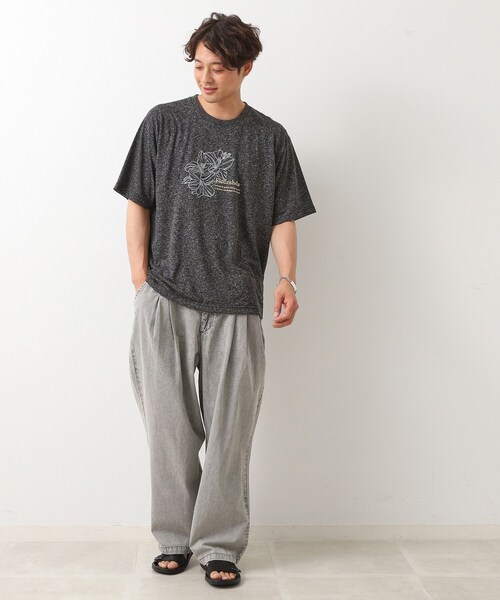 セール】ポリ麻刺繍半袖Tシャツ（Tシャツ/カットソー）｜THE