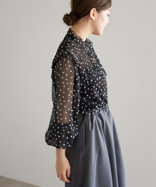 美品✨️ 25SS IENA イエナ 楊柳フリルピンタックブラウス ブラック IENA｜《WEB限定/追加2》楊柳フリルピンタックブラウス | Rakuten