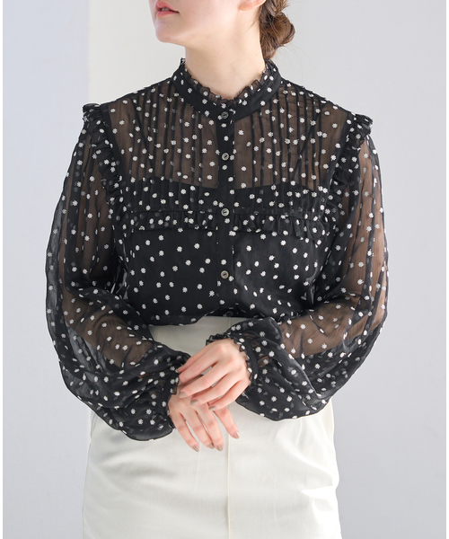 IENA（イエナ）の「《WEB限定/追加2》楊柳フリルピンタックブラウス（シャツ/ブラウス・レディース・ブラック・FREE）」の15枚目の写真