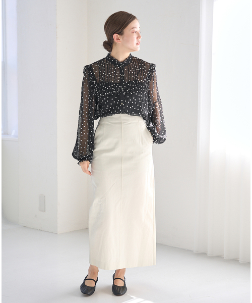 IENA（イエナ）の「《WEB限定/追加2》楊柳フリルピンタックブラウス（シャツ/ブラウス・レディース・ブラック・FREE）」の19枚目の写真