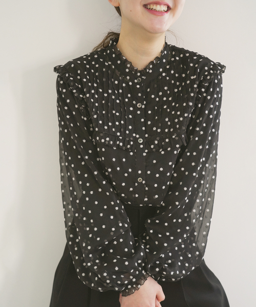 WEB限定/追加2》楊柳フリルピンタックブラウス（シャツ/ブラウス