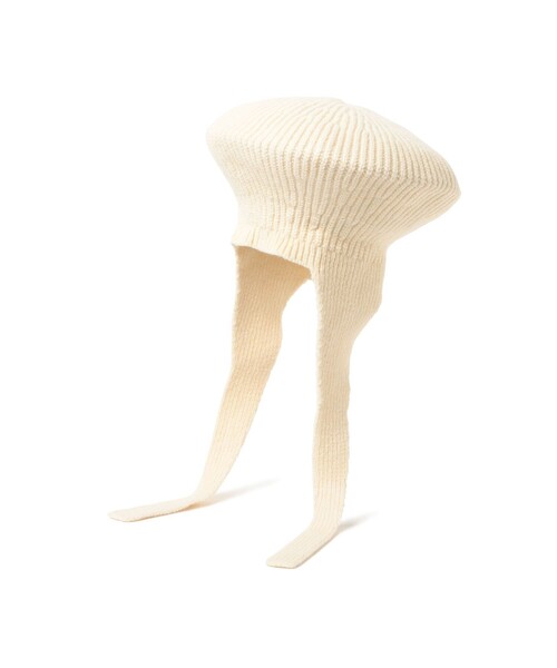 Ray BEAMS(レイビームス)の「HICOSAKA / Ear Flap Integration Knit Beret(ハンチング/ベレー帽・レディース・チャコールグレー/オフホワイト・ONE SIZE)」の2枚目の写真