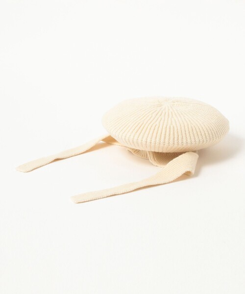 Ray BEAMS(レイビームス)の「HICOSAKA / Ear Flap Integration Knit Beret(ハンチング/ベレー帽・レディース・チャコールグレー/オフホワイト・ONE SIZE)」の3枚目の写真