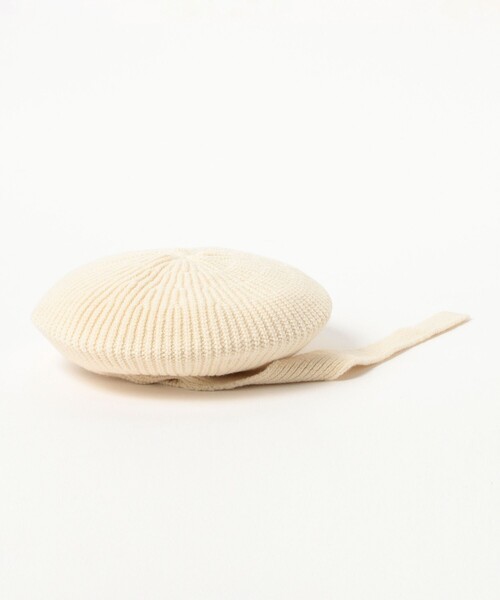 Ray BEAMS(レイビームス)の「HICOSAKA / Ear Flap Integration Knit Beret(ハンチング/ベレー帽・レディース・チャコールグレー/オフホワイト・ONE SIZE)」の4枚目の写真