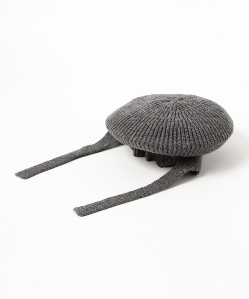 Ray BEAMS(レイビームス)の「HICOSAKA / Ear Flap Integration Knit Beret(ハンチング/ベレー帽・レディース・チャコールグレー/オフホワイト・ONE SIZE)」の5枚目の写真