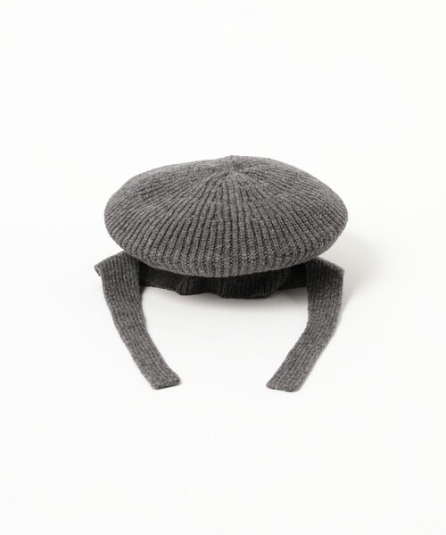 Ray BEAMS(レイビームス)の「HICOSAKA / Ear Flap Integration Knit Beret(ハンチング/ベレー帽・レディース・チャコールグレー/オフホワイト・ONE SIZE)」の6枚目の写真