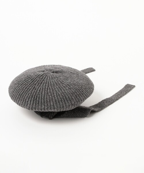 Ray BEAMS(レイビームス)の「HICOSAKA / Ear Flap Integration Knit Beret(ハンチング/ベレー帽・レディース・チャコールグレー/オフホワイト・ONE SIZE)」の7枚目の写真