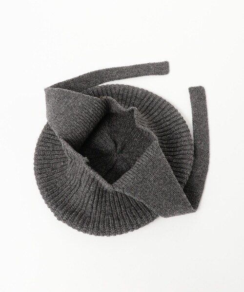 Ray BEAMS(レイビームス)の「HICOSAKA / Ear Flap Integration Knit Beret(ハンチング/ベレー帽・レディース・チャコールグレー/オフホワイト・ONE SIZE)」の9枚目の写真