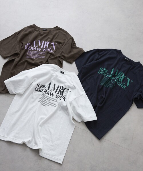 AMERICANA（アメリカーナ）の「Americana/アメリカーナ 別注 丸胴 ラフィー天竺 ロゴプリントTEE / リラックスフィット バックプリント半袖Tシャツ（Tシャツ/カットソー・レディース・ブラウン/ネイビー/ホワイト・FREE）」の8枚目の写真