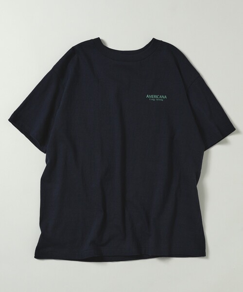 AMERICANA（アメリカーナ）の「Americana/アメリカーナ 別注 丸胴 ラフィー天竺 ロゴプリントTEE / リラックスフィット バックプリント半袖Tシャツ（Tシャツ/カットソー・レディース・ブラウン/ネイビー/ホワイト・FREE）」の21枚目の写真