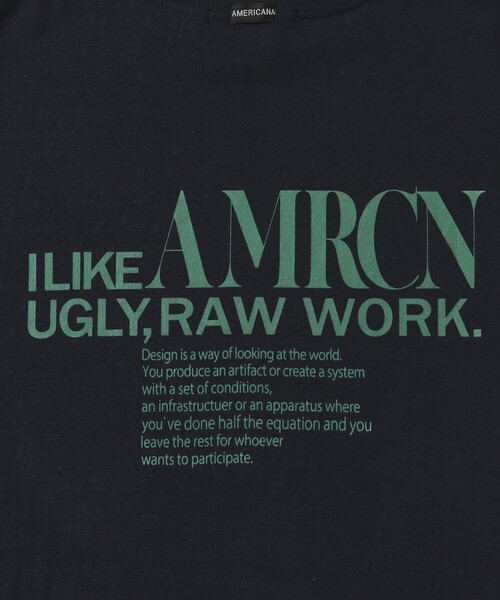 AMERICANA（アメリカーナ）の「Americana/アメリカーナ 別注 丸胴 ラフィー天竺 ロゴプリントTEE / リラックスフィット バックプリント半袖Tシャツ（Tシャツ/カットソー・レディース・ブラウン/ネイビー/ホワイト・FREE）」の18枚目の写真