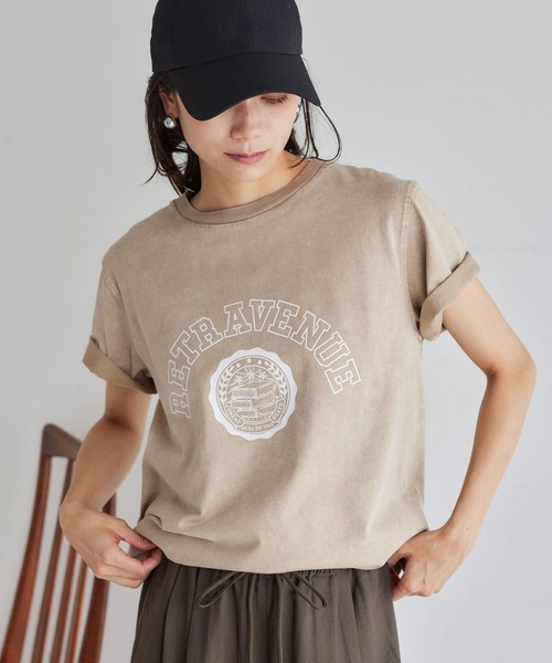 BARNYARDSTORM（バンヤードストーム）の「BARNYARDSTORM / ヴィンテージカレッジＴ（Tシャツ/カットソー・レディース・ブルー/イエロー/ベージュ・S/M）」の2枚目の写真