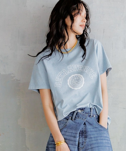 BARNYARDSTORM（バンヤードストーム）の「BARNYARDSTORM / ヴィンテージカレッジＴ（Tシャツ/カットソー・レディース・ブルー/イエロー/ベージュ・S/M）」の3枚目の写真