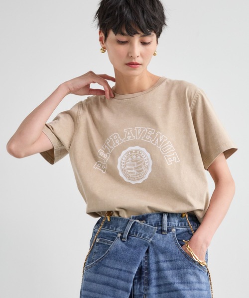 BARNYARDSTORM（バンヤードストーム）の「BARNYARDSTORM / ヴィンテージカレッジＴ（Tシャツ/カットソー・レディース・ブルー/イエロー/ベージュ・S/M）」の5枚目の写真