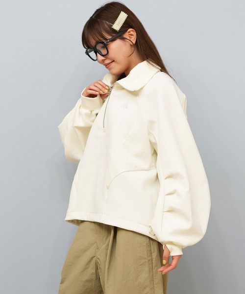 adidas（アディダス）の「adidas/アディダス フリース/トレーナー E0143（スウェット・レディース・オフホワイト/ブラック/パープル・M/L）」の2枚目の写真