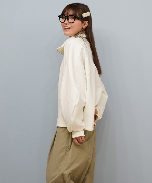 adidas（アディダス）の「adidas/アディダス フリース/トレーナー E0143（スウェット・レディース・オフホワイト/ブラック/パープル・M/L）」の5枚目の写真