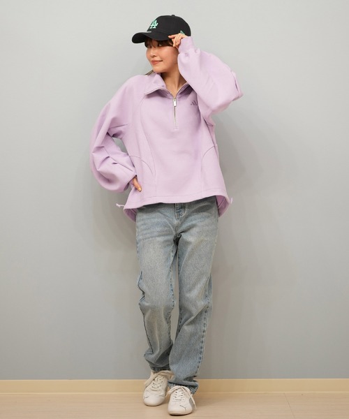 adidas（アディダス）の「adidas/アディダス フリース/トレーナー E0143（スウェット・レディース・オフホワイト/ブラック/パープル・M/L）」の21枚目の写真